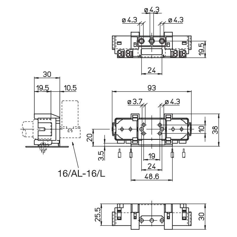 A1056000461V3 Douille 2G10 à visser 90° ou en ligne