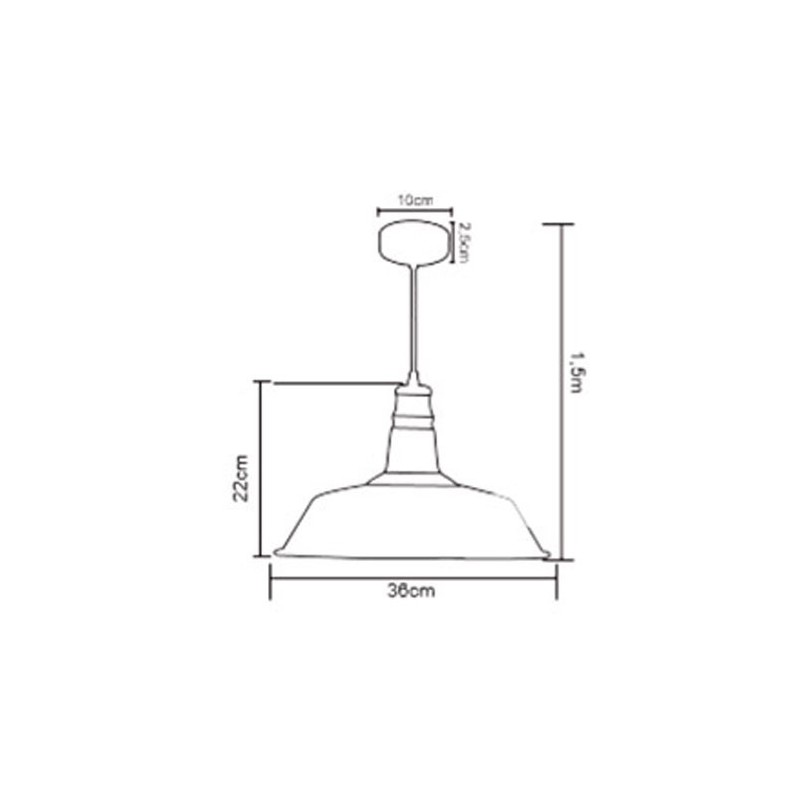 P092400988697 Suspension E27 Métal Blanc LAES (sans ampoule)