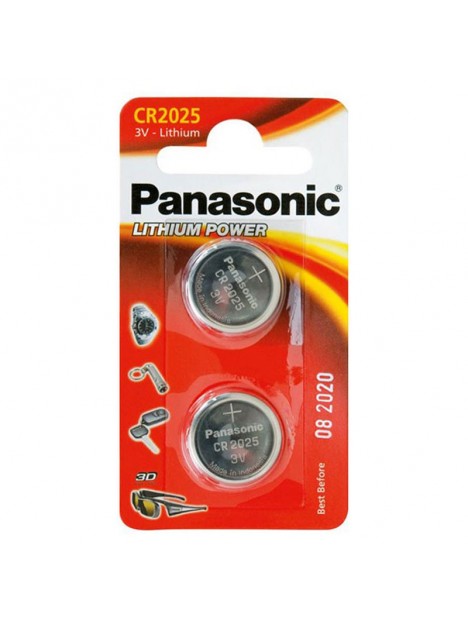 PANASONIC Blister de 2 piles CR 2025 3V au lithium