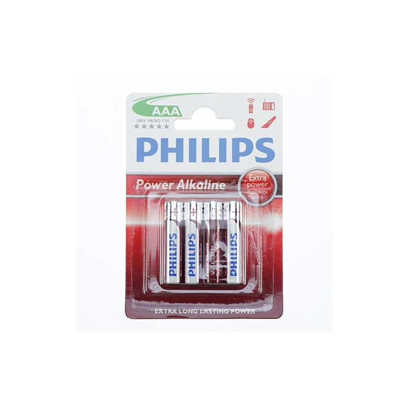 Philips Piles AAA - LR03/1.5V - 20 Piles - Alcalines