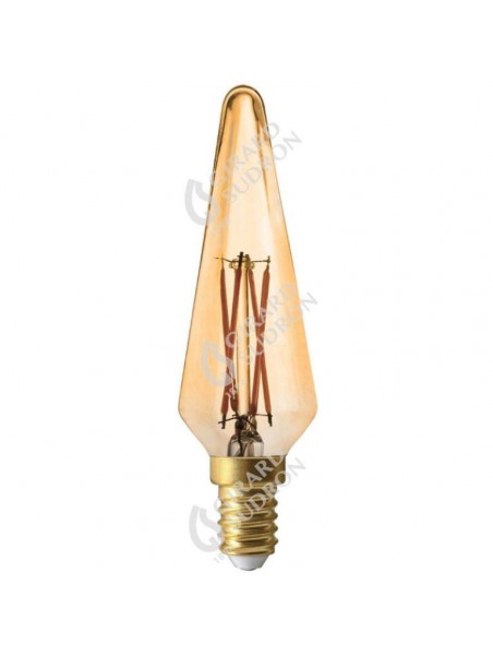 6031900713404 E12 Flamme Ambre Bohème LED effet filament 4W 2700K Girard Sudron 713404