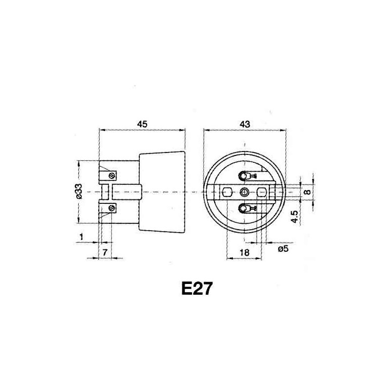 A107401550000 Douille E27 Céramique 2A 250v 210°C