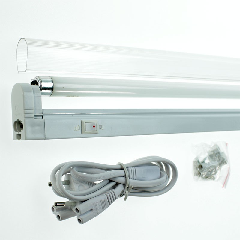 Réglette LED Type T5 avec Interrupteur 4W 320lm (30W) IP20 310mm - Blanc  Chaud 2700K