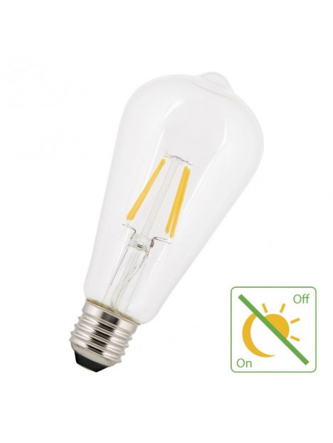 6010500141866 E27 LED ST64 240V 4W 2700K Clair Effet Filament Capteur Jour/Nuit